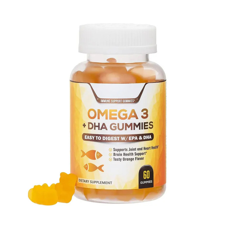 개인 레이블 비건 키즈 다 험미 사탕 보충제 뇌 지원 지능 부스터 생선 기름 오메가 3 험미