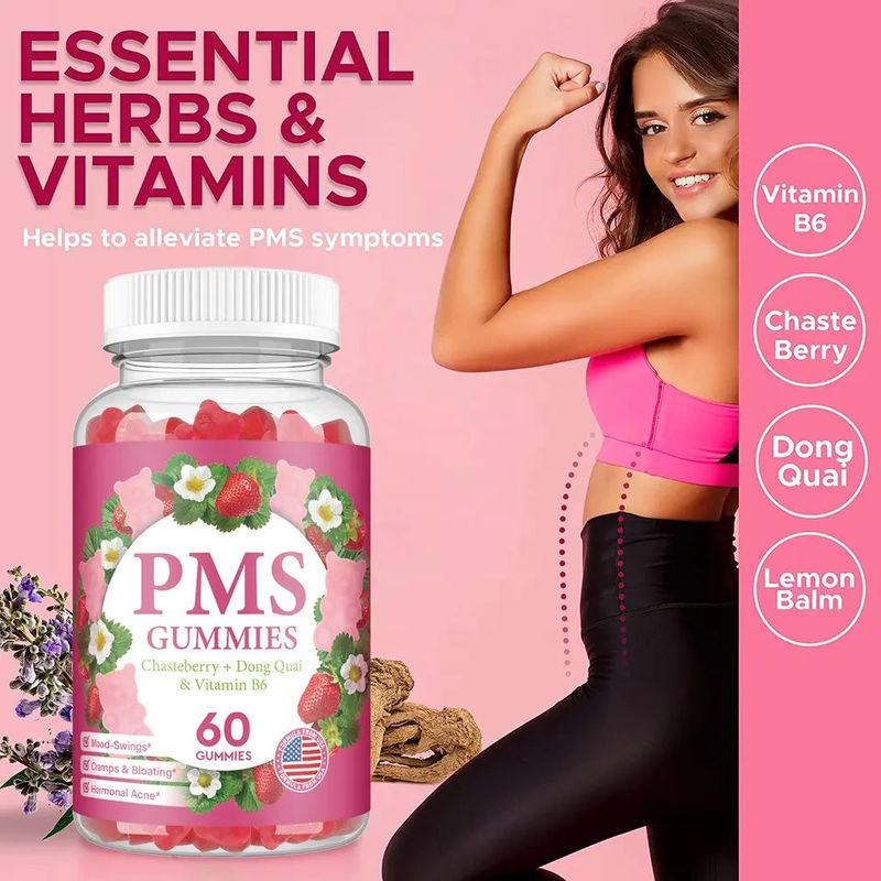 설탕 없는 찌꺼기 월경 완화 호르몬 균형 PMS 찌꺼기 완화 여성 월경 통증 PMS 지원 찌꺼기