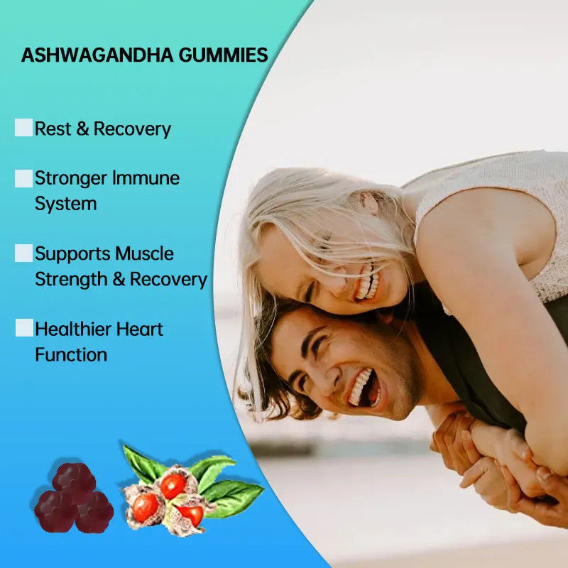 맞춤  gomme Candy Ashwaganda Gummies 건강 관리 보충제 면역력 향상 및 좋은 수면을 위해
