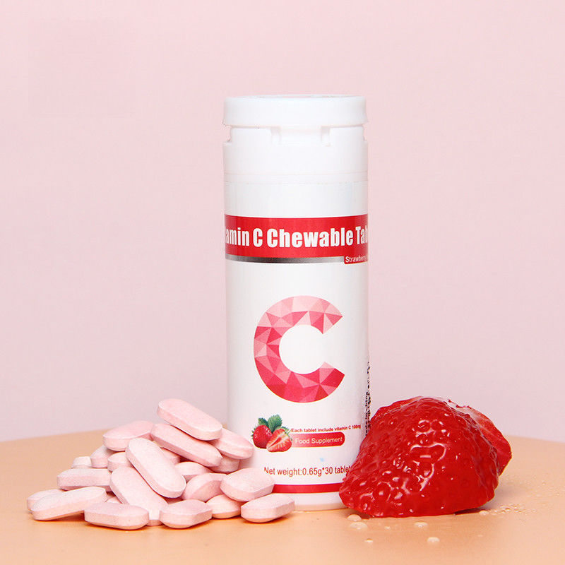 OEM 사설 레이블 피부 백제 면역 보충제 맞춤 비타민 C 100mg 500mg 씹을 수 있는 태블릿