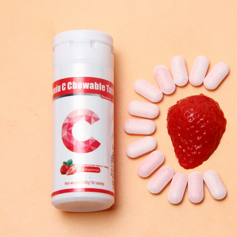 OEM 사설 레이블 피부 백제 면역 보충제 맞춤 비타민 C 100mg 500mg 씹을 수 있는 태블릿