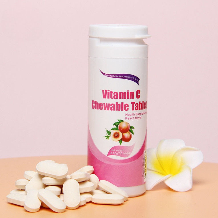OEM 사설 레이블 피부 백제 면역 보충제 맞춤 비타민 C 100mg 500mg 씹을 수 있는 태블릿